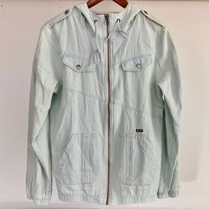 Volcom NWOT striped zip hooded jacket size M